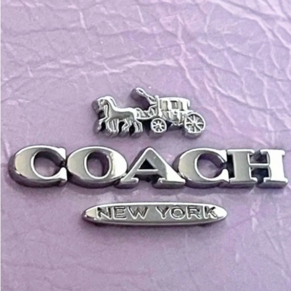 Coach Mini Skinny Id Case Light Amethyst Purple Glazed Leather & Silver Hardware